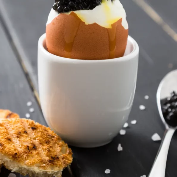 Soft boiled egg with Caviar